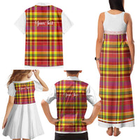 Personalized Dominica Creole Day Family Matching Tank Maxi Dress and Hawaiian Shirt Jounen Kweyol Red Madras Proud - Wonder Print Shop