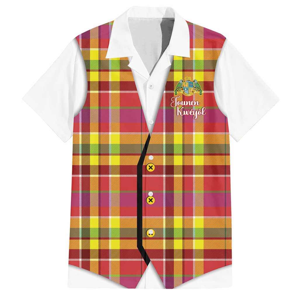 Personalized Dominica Creole Day Family Matching Tank Maxi Dress and Hawaiian Shirt Jounen Kweyol Red Madras Proud - Wonder Print Shop