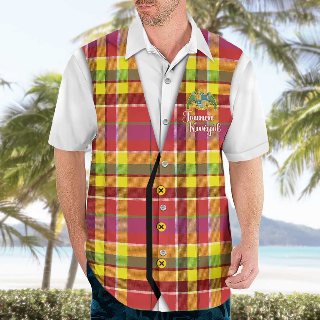Personalized Dominica Creole Day Hawaiian Shirt Jounen Kweyol Red Madras Proud - Wonder Print Shop