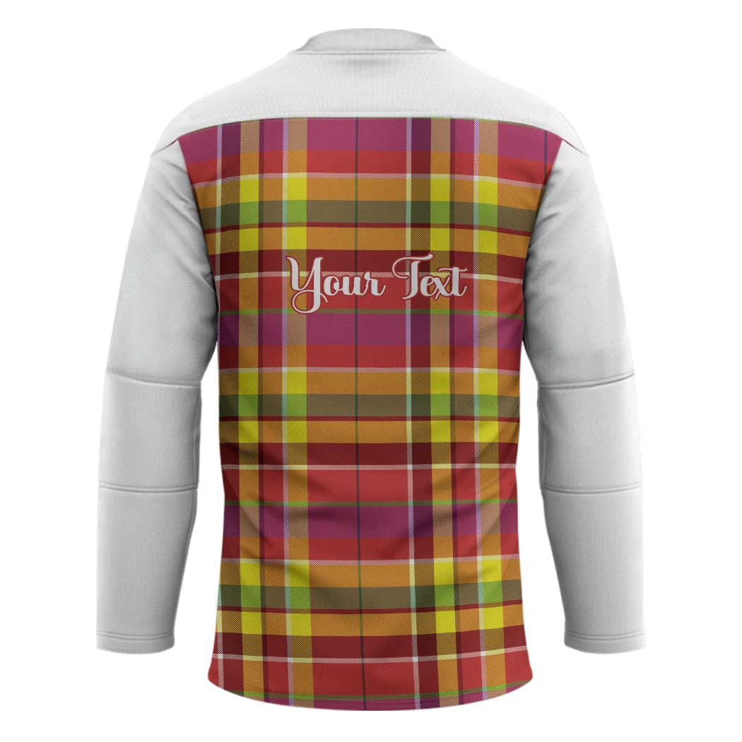 Personalized Dominica Creole Day Hockey Jersey Jounen Kweyol Red Madras Proud - Wonder Print Shop