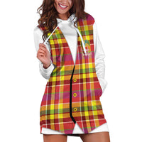Personalized Dominica Creole Day Hoodie Dress Jounen Kweyol Red Madras Proud - Wonder Print Shop