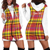 Personalized Dominica Creole Day Hoodie Dress Jounen Kweyol Red Madras Proud - Wonder Print Shop