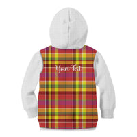 Personalized Dominica Creole Day Kid Hoodie Jounen Kweyol Red Madras Proud - Wonder Print Shop