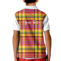 Personalized Dominica Creole Day Kid Polo Shirt Jounen Kweyol Red Madras Proud - Wonder Print Shop