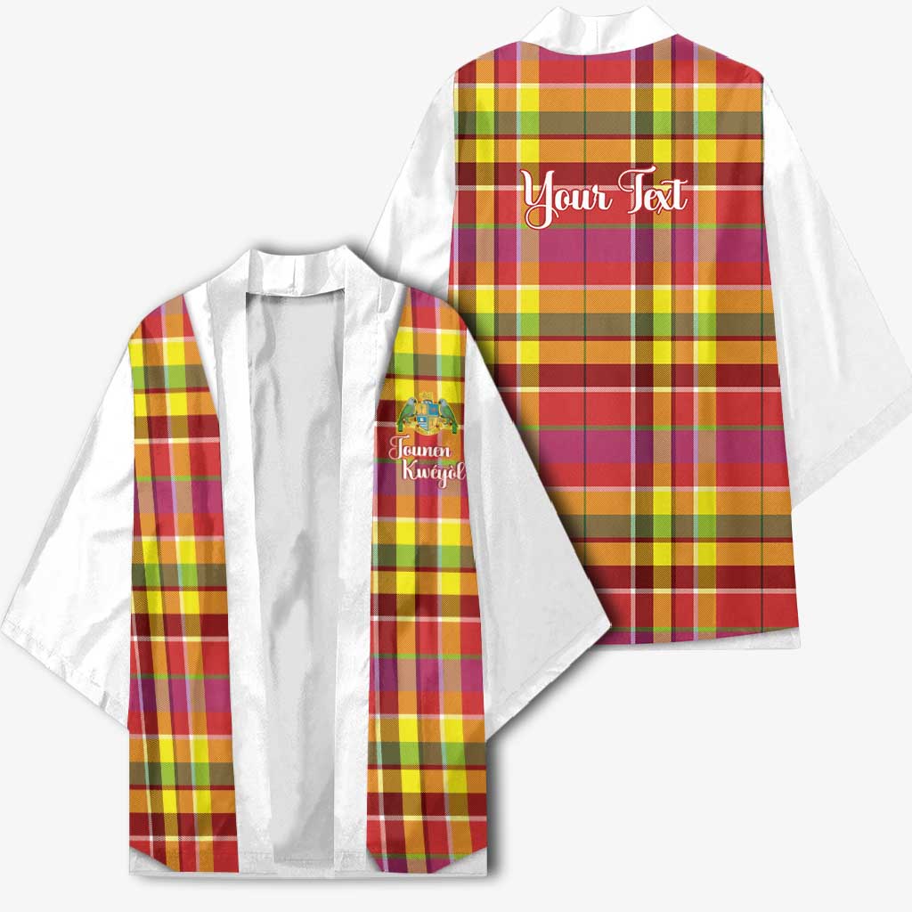 Personalized Dominica Creole Day Kimono Jounen Kweyol Red Madras Proud - Wonder Print Shop