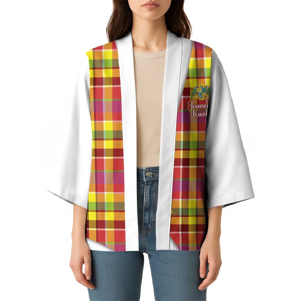 Personalized Dominica Creole Day Kimono Jounen Kweyol Red Madras Proud - Wonder Print Shop