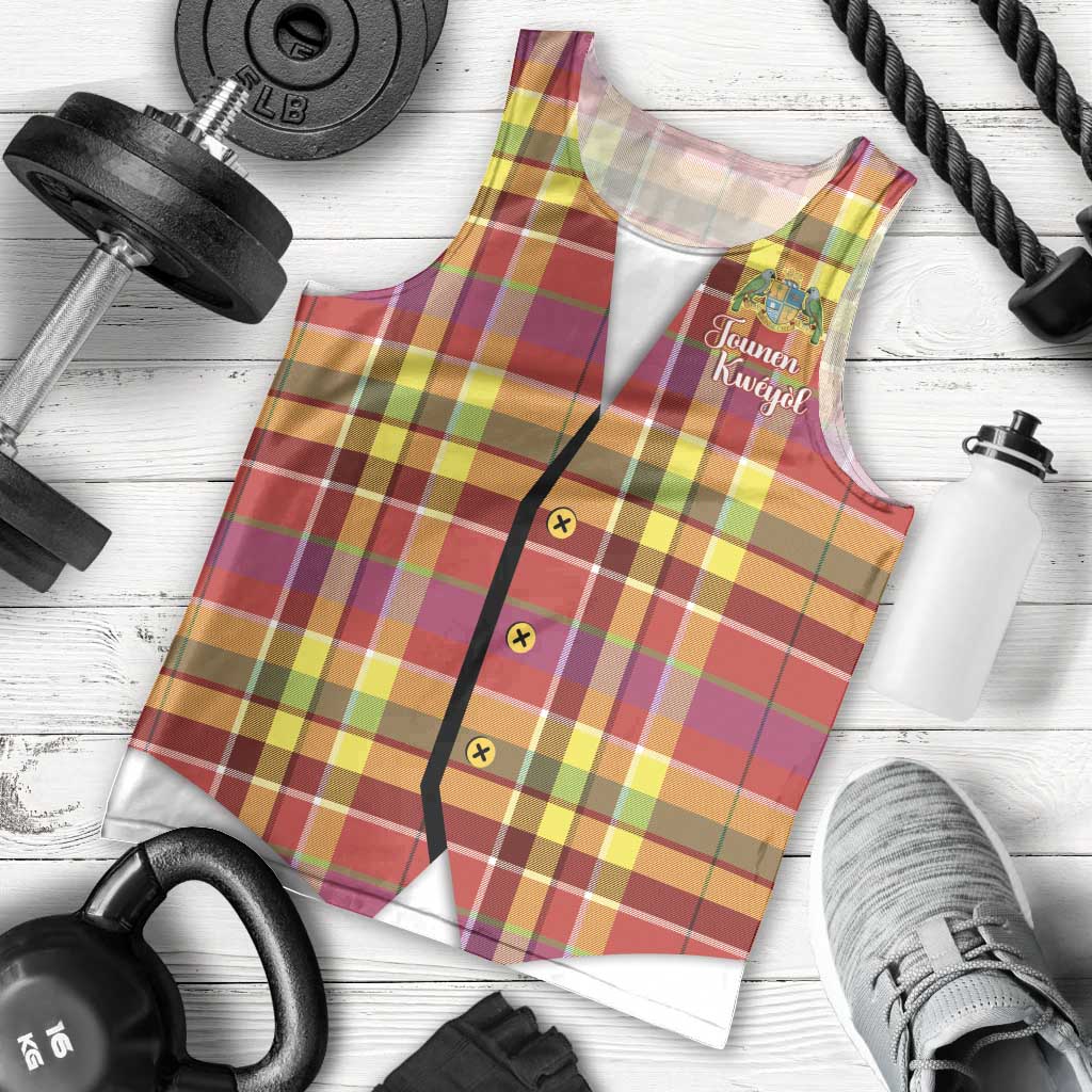 Personalized Dominica Creole Day Men Tank Top Jounen Kweyol Red Madras Proud - Wonder Print Shop