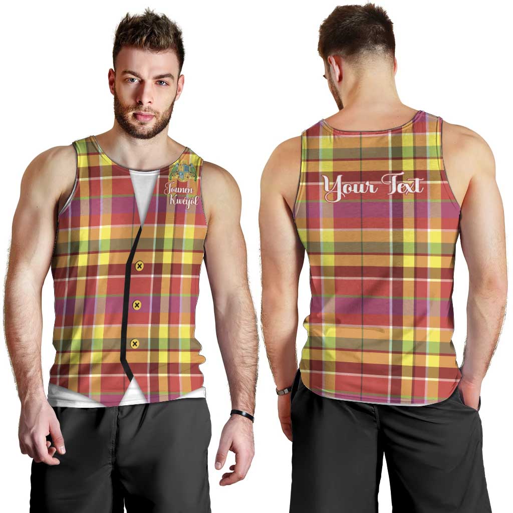Personalized Dominica Creole Day Men Tank Top Jounen Kweyol Red Madras Proud - Wonder Print Shop