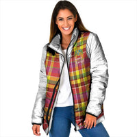 Personalized Dominica Creole Day Padded Jacket Jounen Kweyol Red Madras Proud - Wonder Print Shop