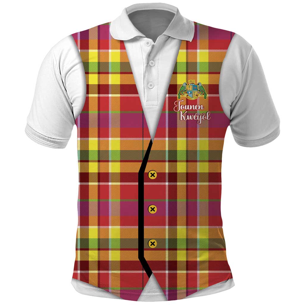 Personalized Dominica Creole Day Polo Shirt Jounen Kweyol Red Madras Proud - Wonder Print Shop