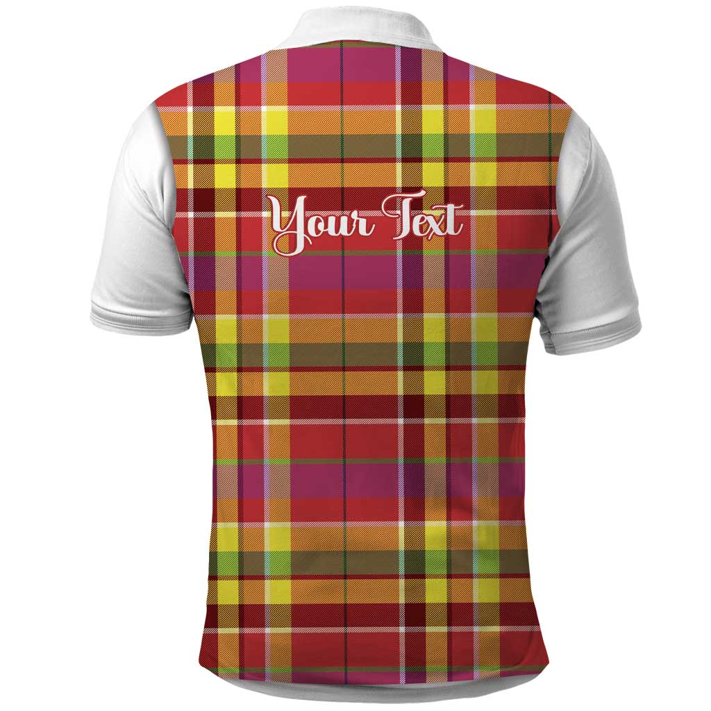 Personalized Dominica Creole Day Polo Shirt Jounen Kweyol Red Madras Proud - Wonder Print Shop