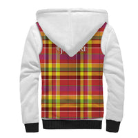 Personalized Dominica Creole Day Sherpa Hoodie Jounen Kweyol Red Madras Proud - Wonder Print Shop