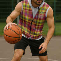 Personalized Dominica Creole Day Sleeveless Hoodie Jounen Kweyol Red Madras Proud - Wonder Print Shop