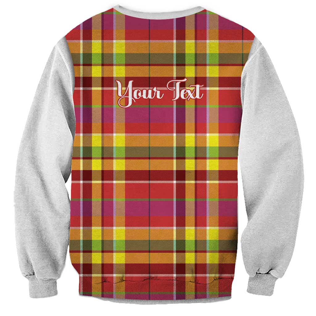 Personalized Dominica Creole Day Sweatshirt Jounen Kweyol Red Madras Proud - Wonder Print Shop