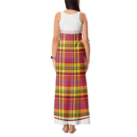 Personalized Dominica Creole Day Tank Maxi Dress Jounen Kweyol Red Madras Proud - Wonder Print Shop