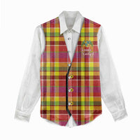 Personalized Dominica Creole Day Women Casual Shirt Jounen Kweyol Red Madras Proud - Wonder Print Shop