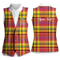 Personalized Dominica Creole Day Women Sleeveless Polo Shirt Jounen Kweyol Red Madras Proud - Wonder Print Shop