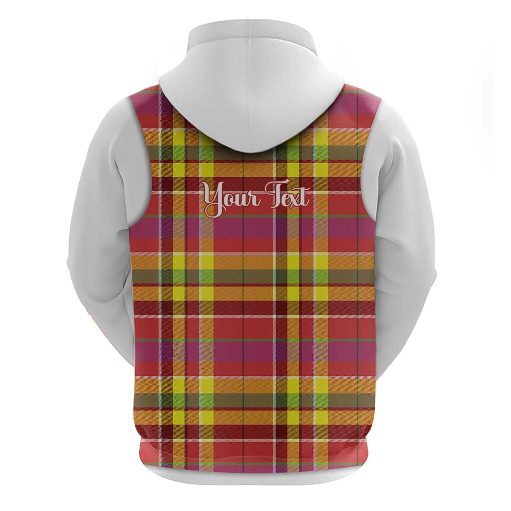 Personalized Dominica Creole Day Zip Hoodie Jounen Kweyol Red Madras Proud - Wonder Print Shop
