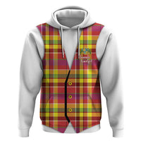Personalized Dominica Creole Day Zip Hoodie Jounen Kweyol Red Madras Proud - Wonder Print Shop