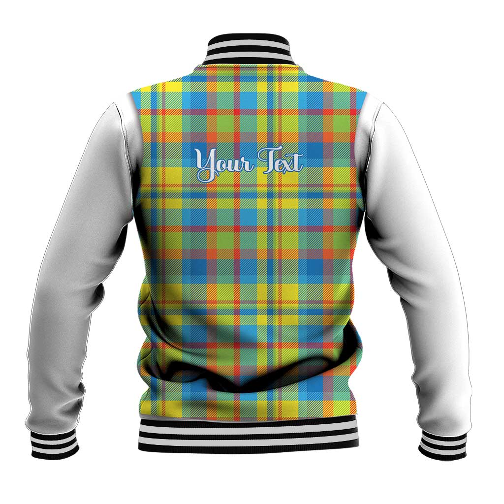 Personalized Dominica Creole Day Baseball Jacket Jounen Kweyol Blue Madras Proud - Wonder Print Shop