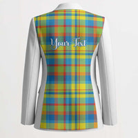 Personalized Dominica Creole Day Blazer Jounen Kweyol Blue Madras Proud - Wonder Print Shop