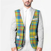Personalized Dominica Creole Day Blazer Jounen Kweyol Blue Madras Proud - Wonder Print Shop