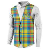 Personalized Dominica Creole Day Button Sweatshirt Jounen Kweyol Blue Madras Proud - Wonder Print Shop