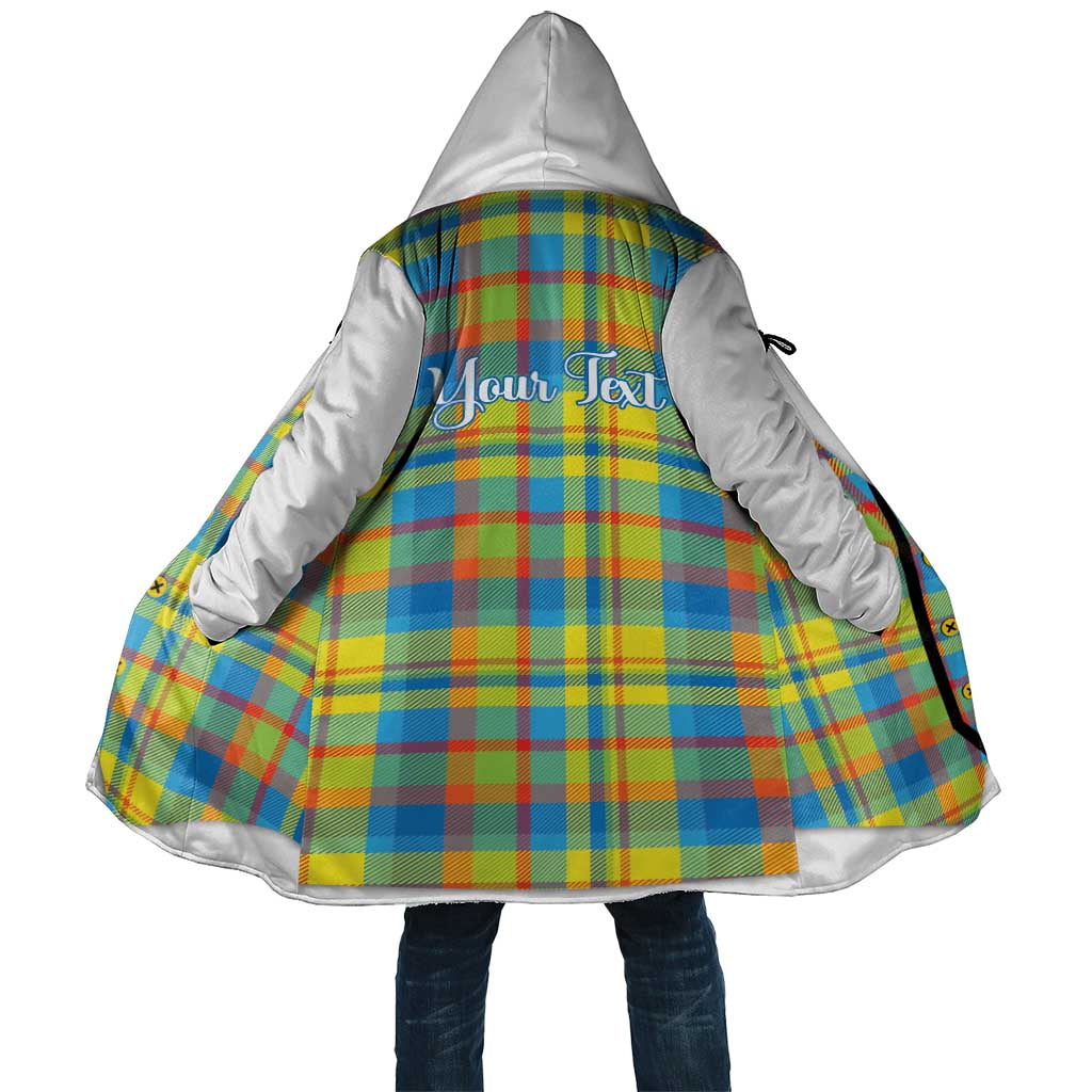 Personalized Dominica Creole Day Cloak Jounen Kweyol Blue Madras Proud - Wonder Print Shop