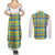 Personalized Dominica Creole Day Couples Matching Summer Maxi Dress and Long Sleeve Button Shirt Jounen Kweyol Blue Madras Proud - Wonder Print Shop