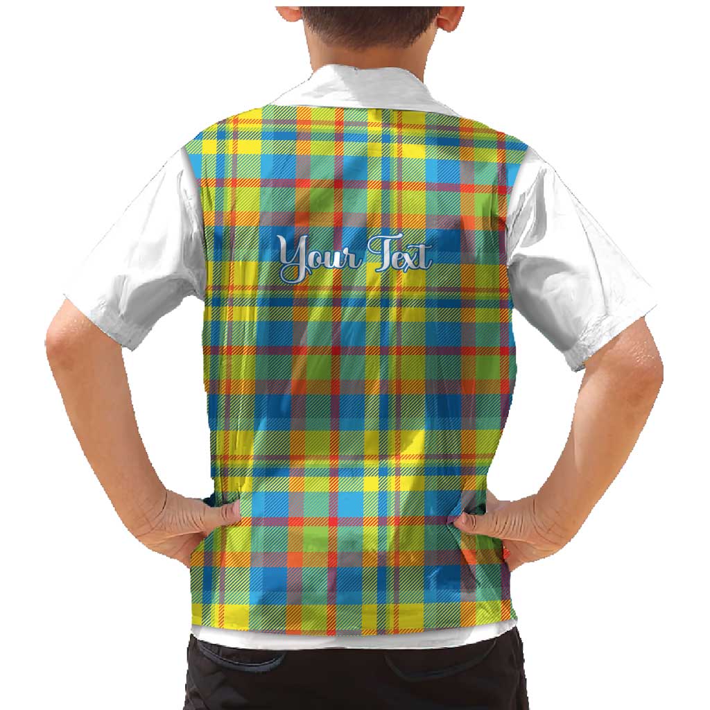 Personalized Dominica Creole Day Family Matching Mermaid Dress and Hawaiian Shirt Jounen Kweyol Blue Madras Proud - Wonder Print Shop