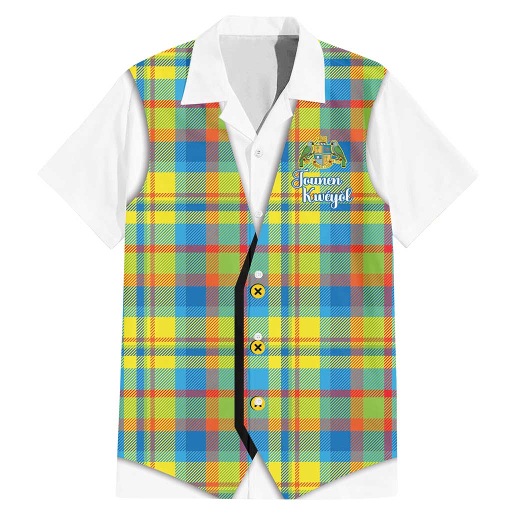 Personalized Dominica Creole Day Family Matching Mermaid Dress and Hawaiian Shirt Jounen Kweyol Blue Madras Proud - Wonder Print Shop