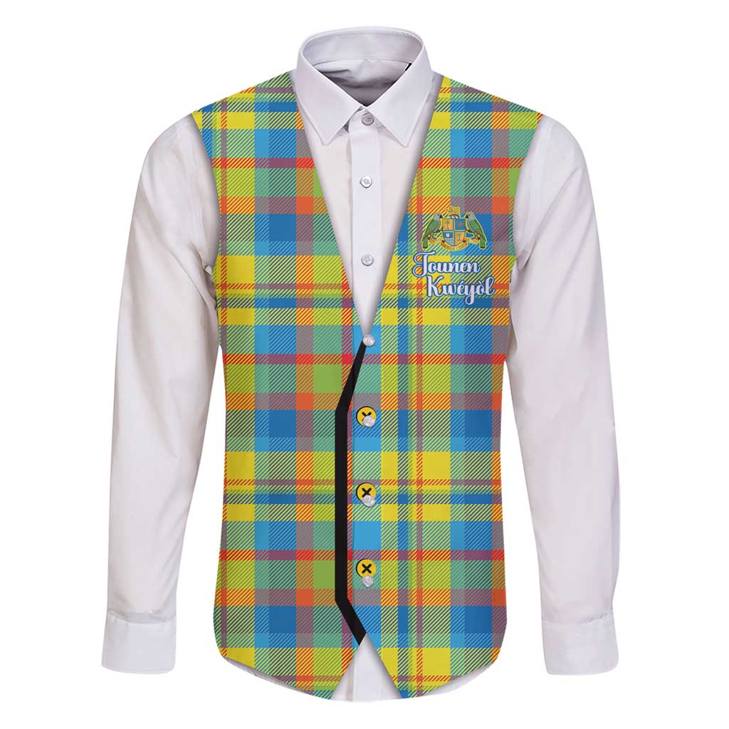 Personalized Dominica Creole Day Family Matching Puletasi and Hawaiian Shirt Jounen Kweyol Blue Madras Proud - Wonder Print Shop