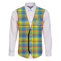 Personalized Dominica Creole Day Family Matching Puletasi and Hawaiian Shirt Jounen Kweyol Blue Madras Proud - Wonder Print Shop