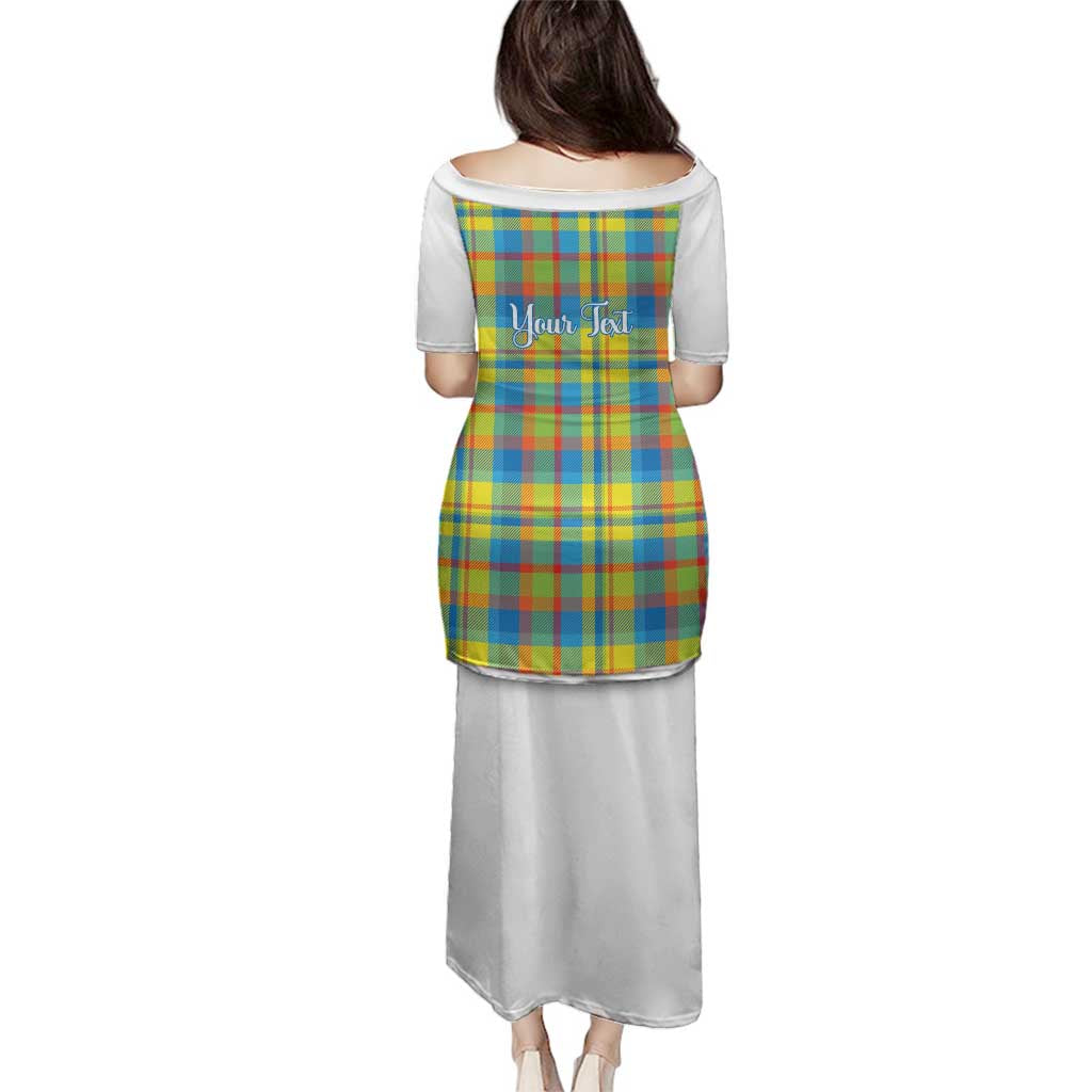 Personalized Dominica Creole Day Family Matching Puletasi and Hawaiian Shirt Jounen Kweyol Blue Madras Proud - Wonder Print Shop