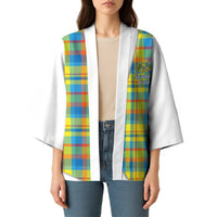 Personalized Dominica Creole Day Kimono Jounen Kweyol Blue Madras Proud - Wonder Print Shop