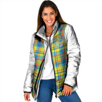 Personalized Dominica Creole Day Padded Jacket Jounen Kweyol Blue Madras Proud - Wonder Print Shop