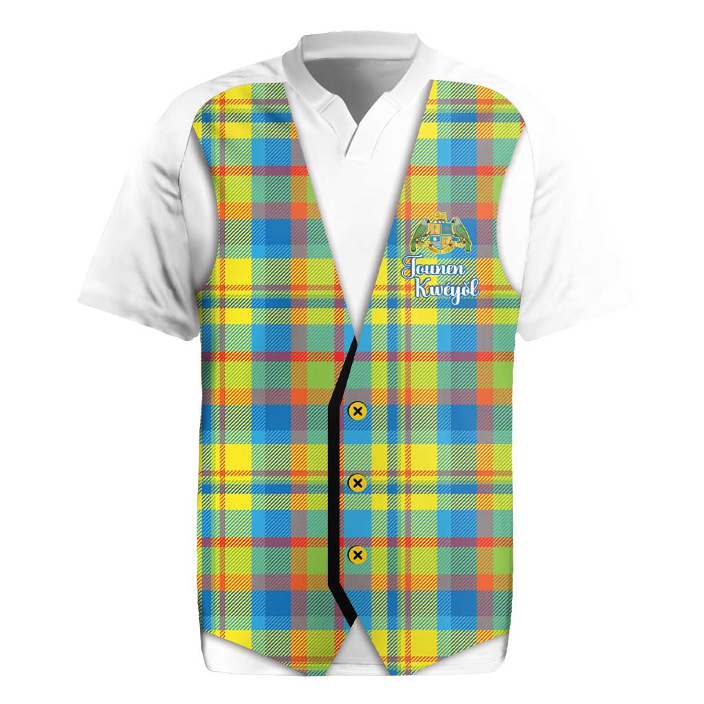 Personalized Dominica Creole Day Rugby Jersey Jounen Kweyol Blue Madras Proud - Wonder Print Shop