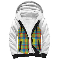 Personalized Dominica Creole Day Sherpa Hoodie Jounen Kweyol Blue Madras Proud - Wonder Print Shop