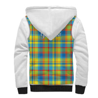 Personalized Dominica Creole Day Sherpa Hoodie Jounen Kweyol Blue Madras Proud - Wonder Print Shop