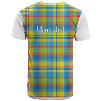 Personalized Dominica Creole Day T Shirt Jounen Kweyol Blue Madras Proud - Wonder Print Shop