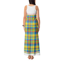 Personalized Dominica Creole Day Tank Maxi Dress Jounen Kweyol Blue Madras Proud - Wonder Print Shop