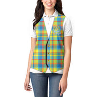 Personalized Dominica Creole Day Women Polo Shirt Jounen Kweyol Blue Madras Proud - Wonder Print Shop
