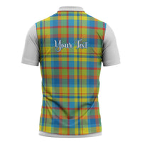 Personalized Dominica Creole Day Zipper Polo Shirt Jounen Kweyol Blue Madras Proud - Wonder Print Shop
