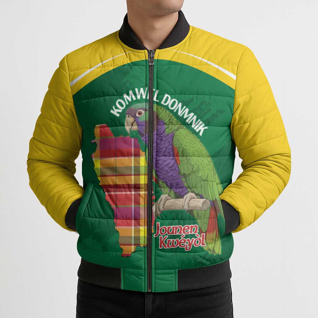 Personalized Komwel Donmnik Jounen Kweyol Bomber Puffer Jacket Dominica Creole Day Imperial Amazon - Wonder Print Shop