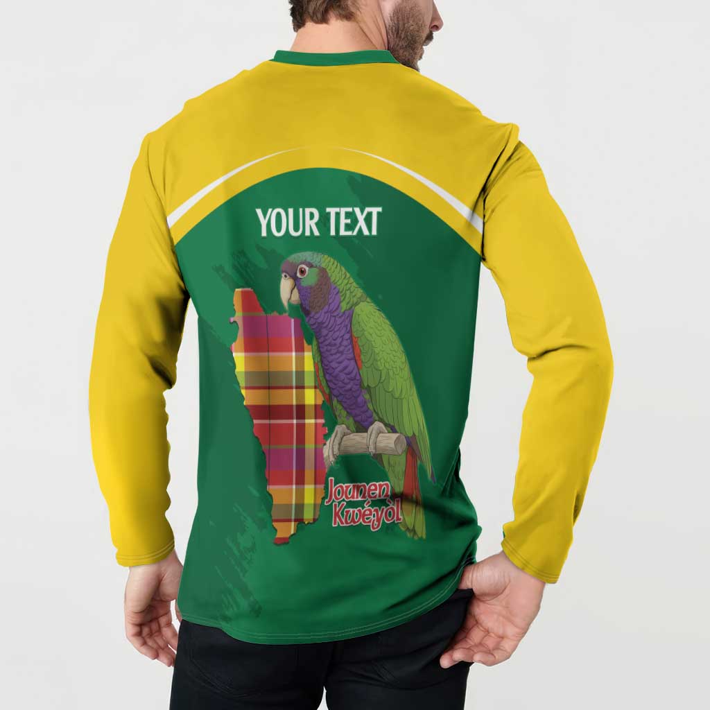 Personalized Komwel Donmnik Jounen Kweyol Button Sweatshirt Dominica Creole Day Imperial Amazon - Wonder Print Shop