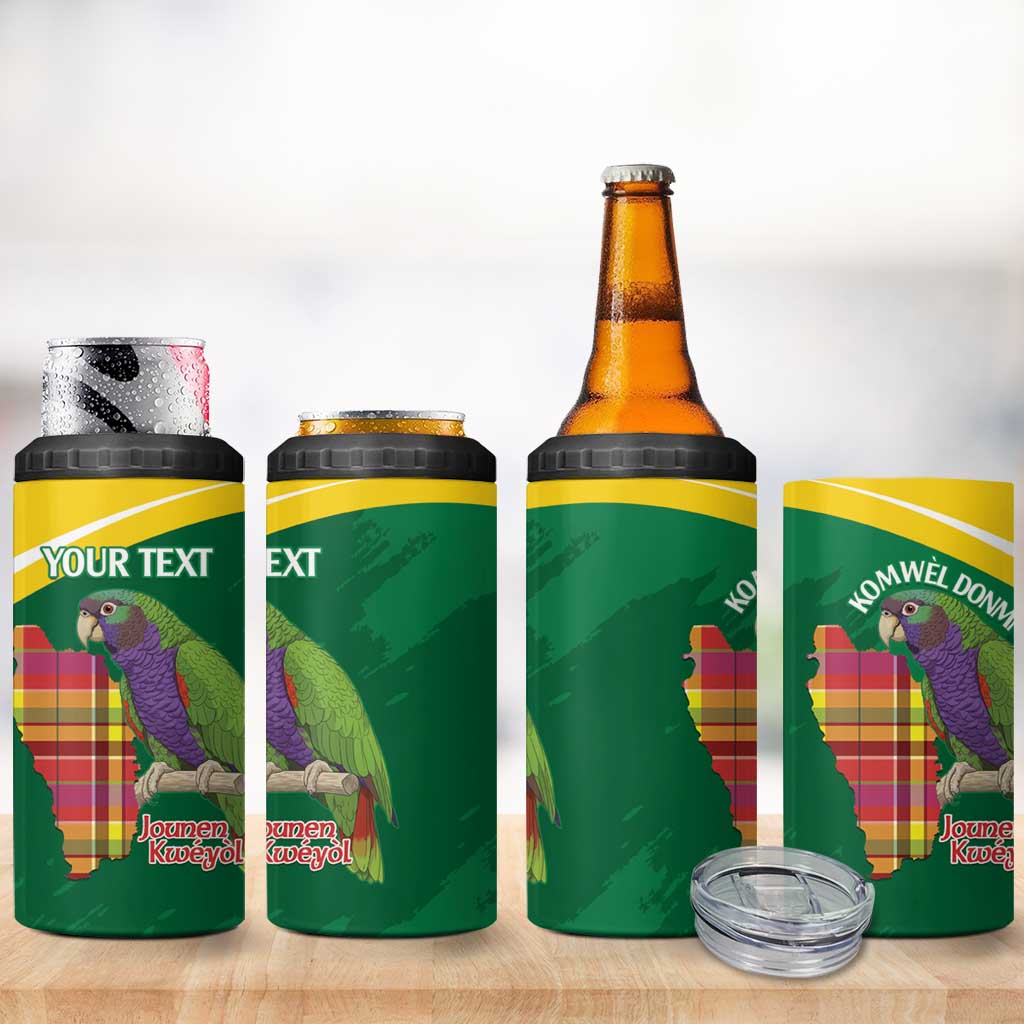 Personalized Komwel Donmnik Jounen Kweyol 4 in 1 Can Cooler Tumbler Dominica Creole Day Imperial Amazon - Wonder Print Shop