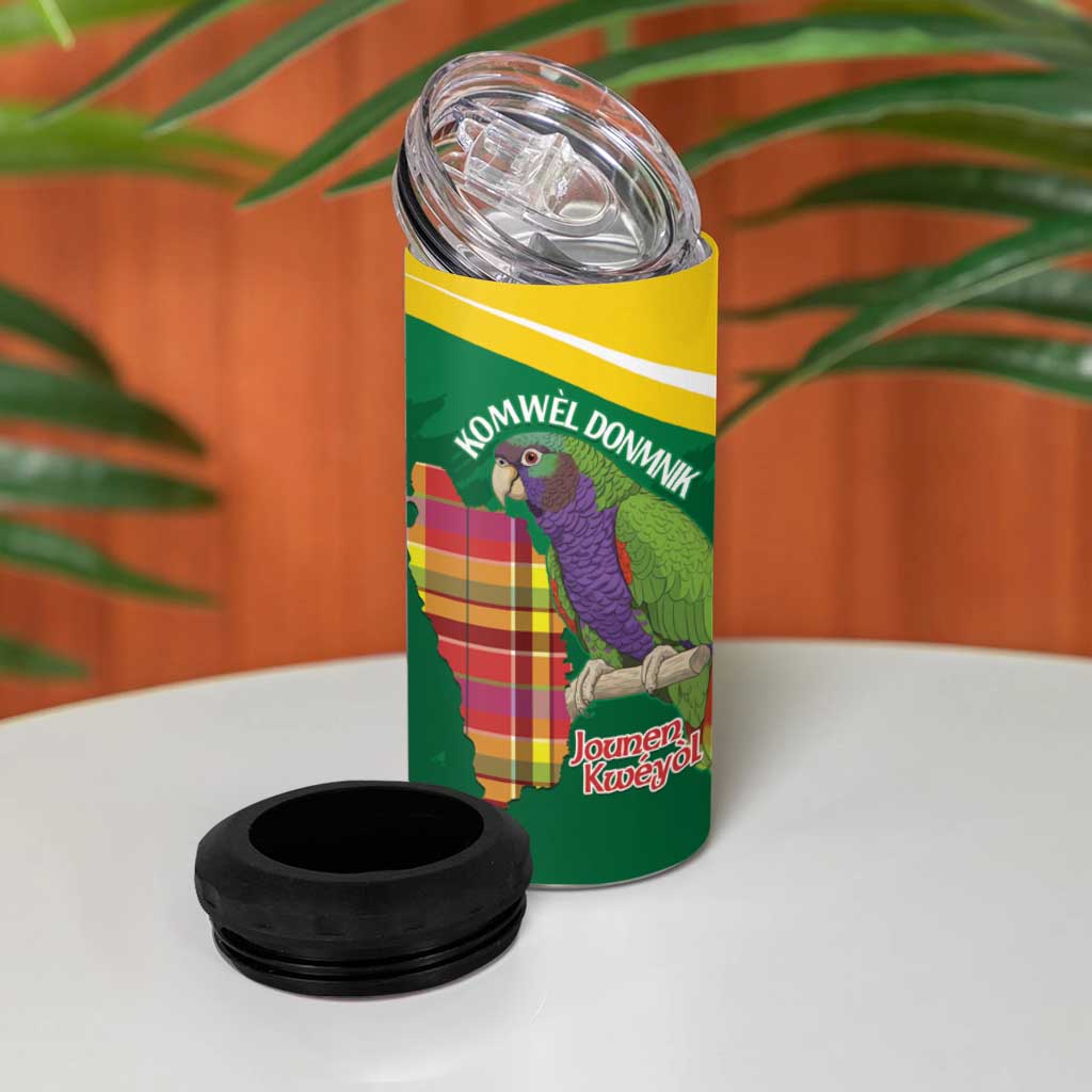Personalized Komwel Donmnik Jounen Kweyol 4 in 1 Can Cooler Tumbler Dominica Creole Day Imperial Amazon - Wonder Print Shop
