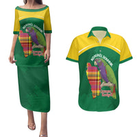 Personalized Komwel Donmnik Jounen Kweyol Couples Matching Puletasi and Hawaiian Shirt Dominica Creole Day Imperial Amazon - Wonder Print Shop