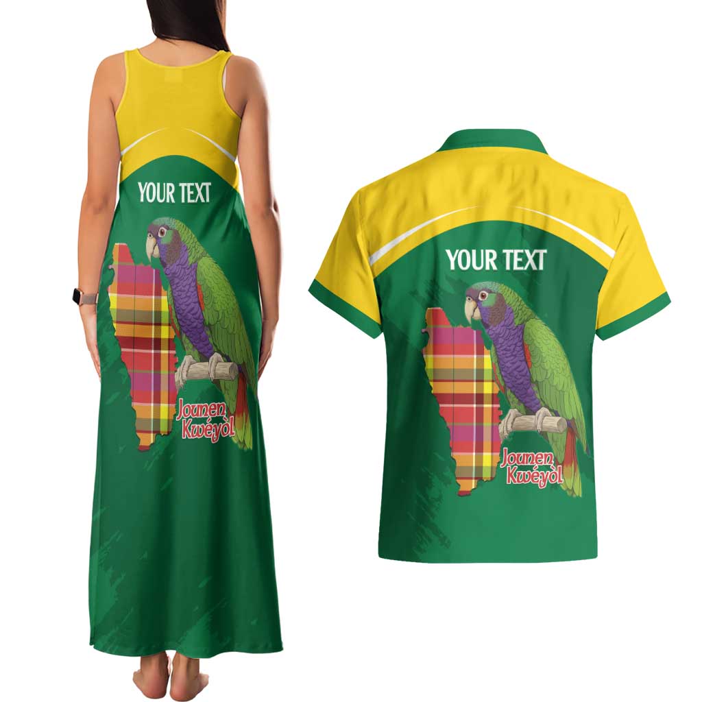 Personalized Komwel Donmnik Jounen Kweyol Couples Matching Tank Maxi Dress and Hawaiian Shirt Dominica Creole Day Imperial Amazon - Wonder Print Shop