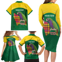 Personalized Komwel Donmnik Jounen Kweyol Family Matching Long Sleeve Bodycon Dress and Hawaiian Shirt Dominica Creole Day Imperial Amazon - Wonder Print Shop